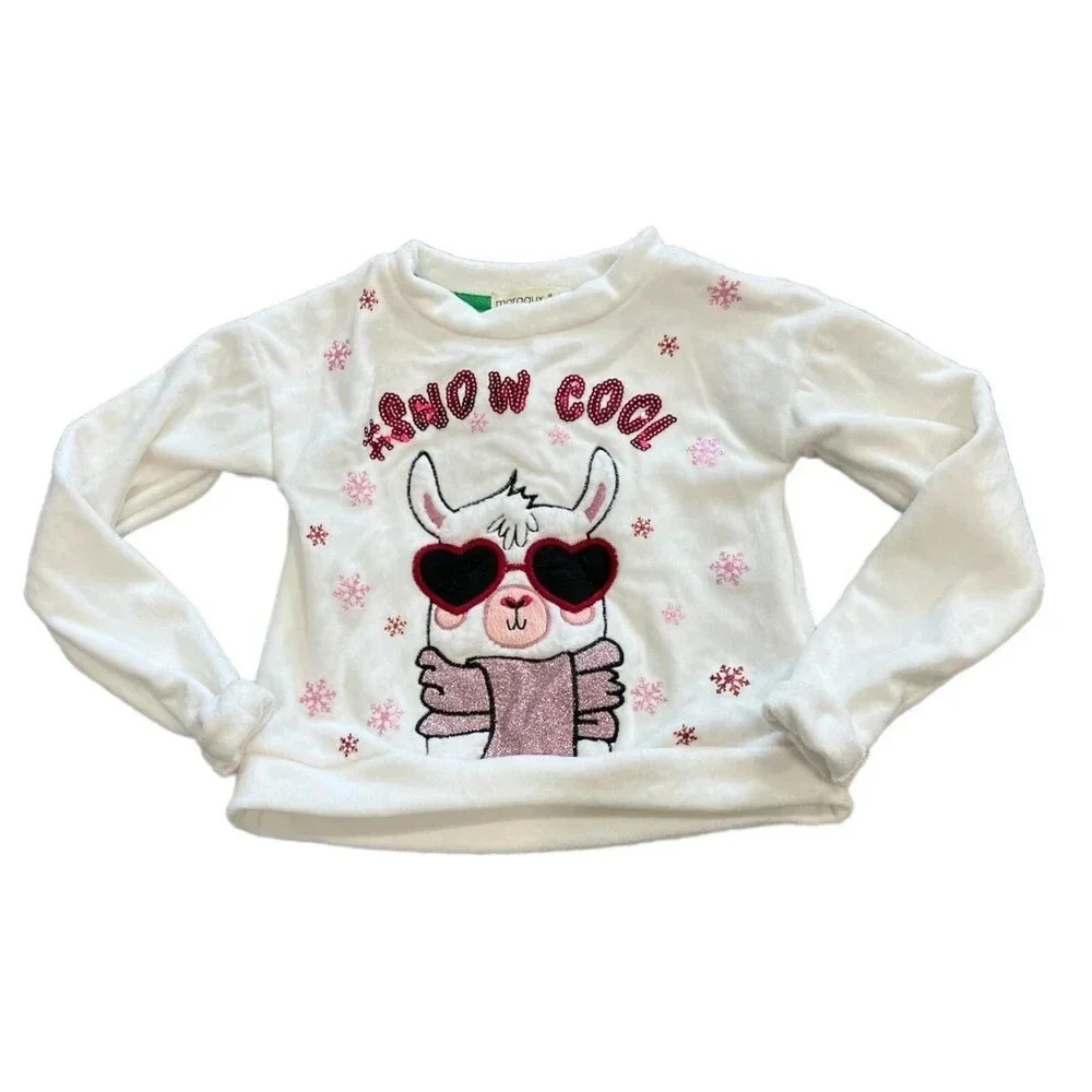 Margaux & Lexi White Cool Llama Sweater 3T